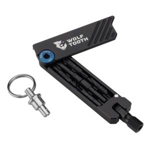 WOLF TOOTH ウルフトゥース 6-Bit Hex Wrench Multi-Tool with Keyring Bolt 11機能マルチツール ブルー｜find-shop