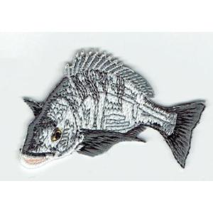 刺繍アイロンワッペン魚（チヌ/クロダイ/黒鯛）