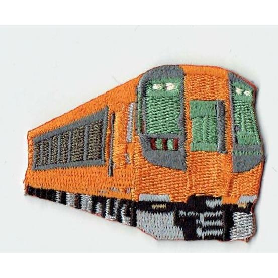 刺繍アイロンワッペン（電車（オレンジ）
