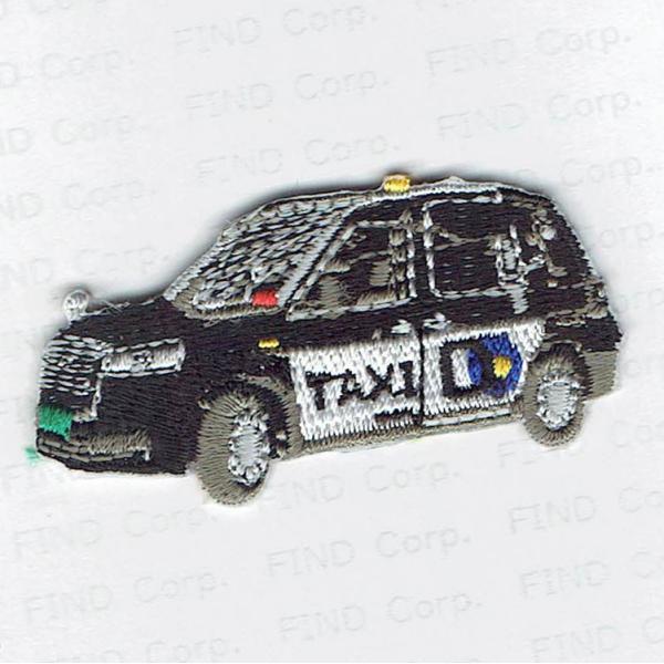 刺繍アイロンワッペン（タクシー（黒））
