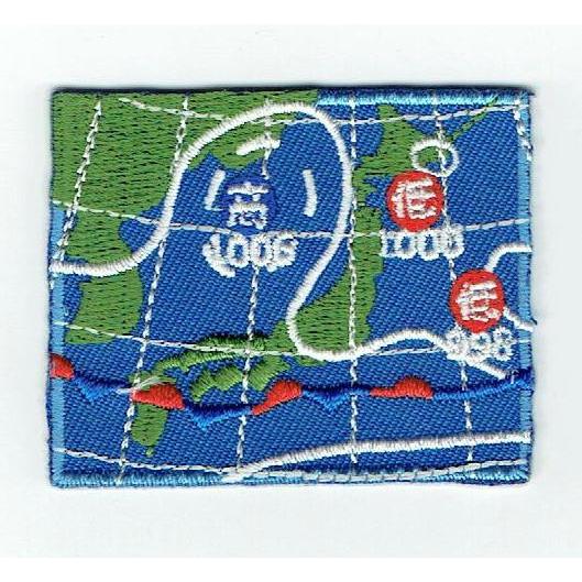 刺繍アイロンワッペン（天気図）