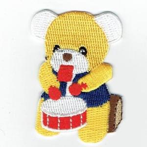 刺繍アイロンワッペン(くま太鼓おもちゃ)の商品画像
