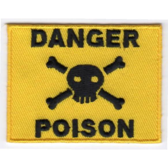 刺繍アイロンワッペン（危険/毒/DANGER/POISON）