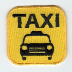 ワッペン TAXI 黄色いタクシー イエローキャブ 働く車 ミニワッペン