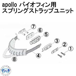 アポロ apollo バイオフィン用 スプリングストラップユニット専用 パーツ１ トルクスネジ ４個セット Bioフィン用  日本製 ダイビング　｜find