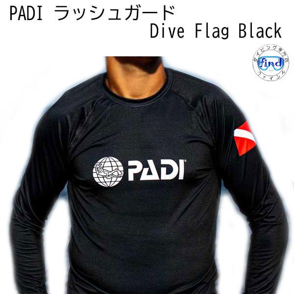 PADI GEAR PADI ラッシュガード Dive Flag Black リサイクル素材 ユニセ...