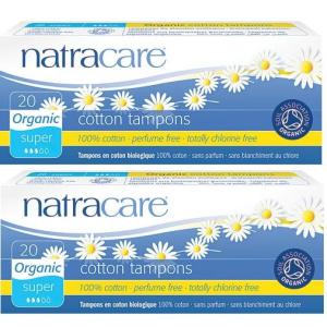 [2個セット] ナトラケア Natracare オーガニック タンポン(スーパー，フィンガータイプ)