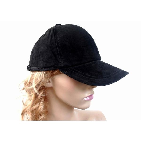 本革シープスエード　エレガントブラック 本革CAP