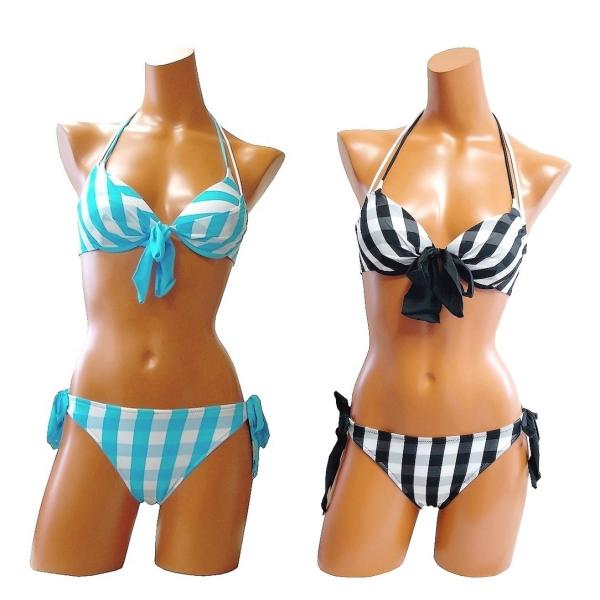 レディースビキニ　魅惑のクロスボーダー柄　ワイヤービキニ2カラー