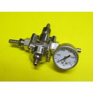 フューエルレギュレター+燃圧計新品キャブ用Φ40mm アールズ等AN6配管に