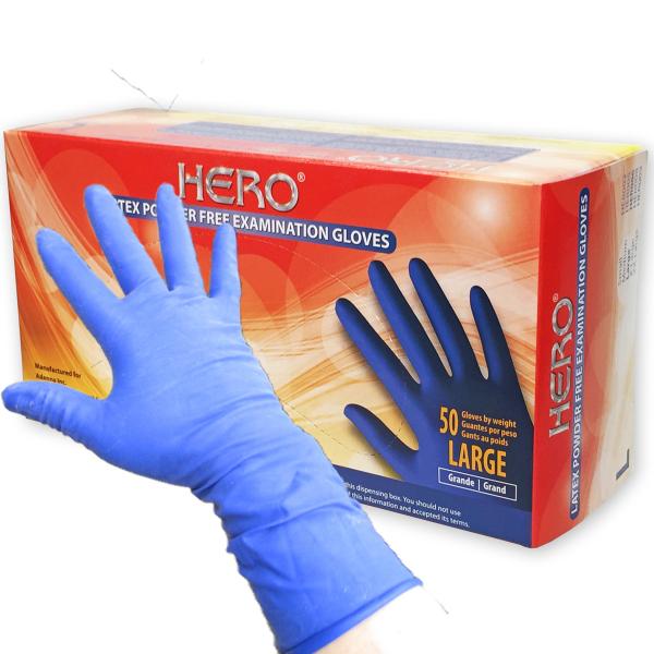 ラテックスグローブ “ヒーロー”　50枚入り　UL認証品　/ 自動車整備・鈑金・塗装