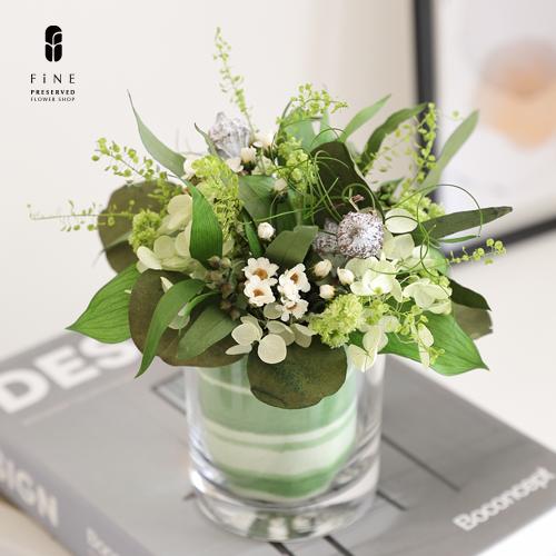 プリザーブドフラワー プレゼント ギフト ルーラルS シャンペトルブーケ グリーン 誕生日 結婚祝い...