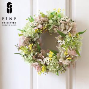 プリザーブドフラワー＆ドライフラワーリース ナチュラルホワイト