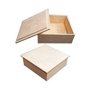 ファインホームのトールペイント用無塗装白木素材　スクェアーボックス浅型　cw-615