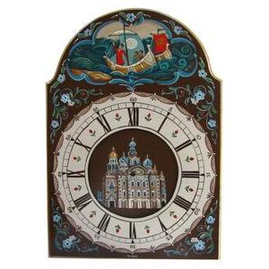 トールペイント　ご自分で描く　図案付白木素材　cwk-139　ロシアン時計プラーク（時計器具、針付）