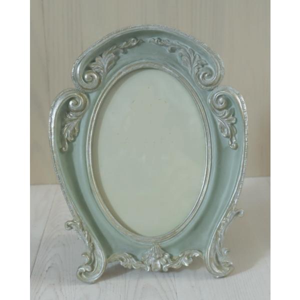 トールペイント　エレガントフレーム　FF-009　淡いグリーン　アンティーク仕上げ