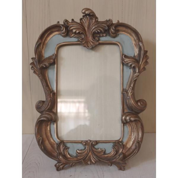 トールペイント　エレガントフレーム　FF-011　ブロンズ　中ブルー　アンティーク仕上げ