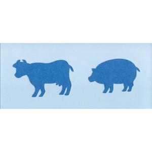 ファインホームのステンシルシート　牛と豚Lサイズ　fh-006L｜fine-home