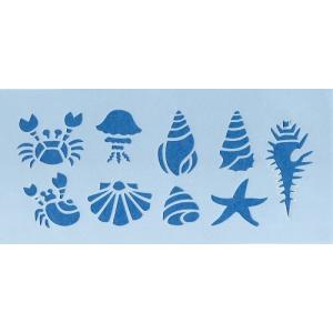 ファインホームのステンシルシート　シェルとカニ Lサイズ　fh-051L