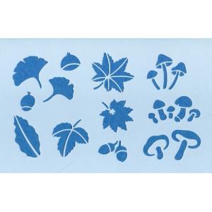ファインホームのステンシルシート　木の葉ときのこ　Lサイズ　fh-064L