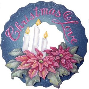 トールペイント　ご自分で描く　図案付白木素材　mh-529　ポインセチアのリースセット