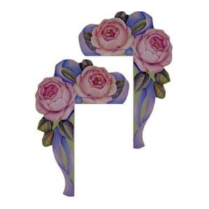 トールペイント　ご自分で描く　図案付白木素材　mh-592　スイッチ＆コーナープレート　ローズ　２枚１組セット