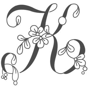 ファインホームのシルクスクリーン　スモールサイズ　sis-114　花文字　K