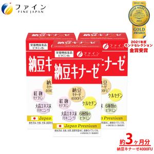 納豆キナーゼ 240粒(30日分)  3個セット 納豆キナーゼ活性 4000FU ケルセチン にんにくエキス末 モナコリン 配合 栄養機能食品 ファイン｜健康食品のファイン 公式 Yahoo!店