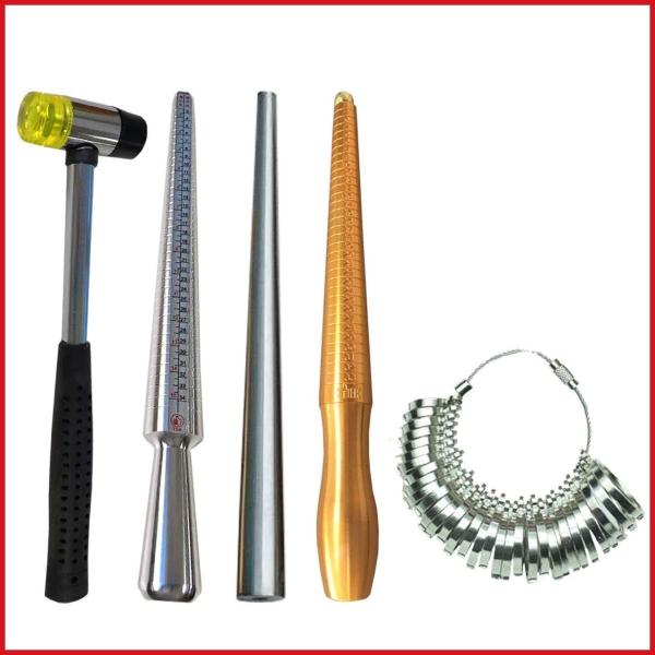 フェリモア リング棒 リングゲージ ハンマー 指輪 サイズ調整 サイズ計測 ハンドメイド 5点セット