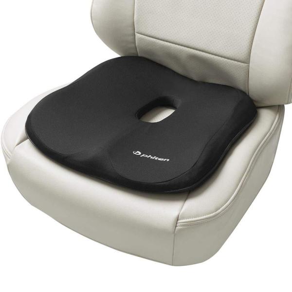 ボンフォーム シートクッション ファイテン 軽/普通車 穴あきヒップ型 ストッパー付き 低反発ウレタ...