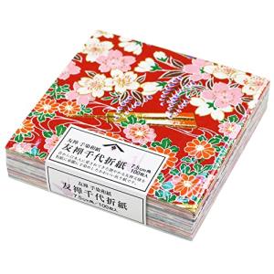 日本製墨書遊 春光園 折り紙 友禅手染和紙千代紙 7.5×7.5cm