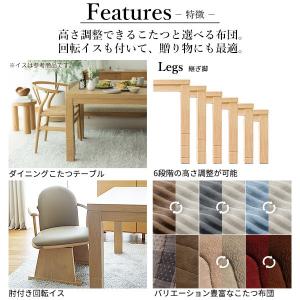 こたつ テーブル 長方形 6点セット 150x...の詳細画像2