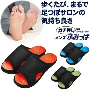 ガチ押し健康ルームサンダル メンズふみっぱ オレンジの詳細画像1