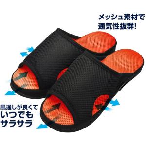 ガチ押し健康ルームサンダル メンズふみっぱ オレンジの詳細画像2