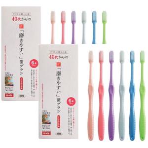 2個セット 40代からの磨きやすい歯ブラシ (少しやわらかめ) LT-59 (6本組) 歯ブラシ職人 田辺重吉考案