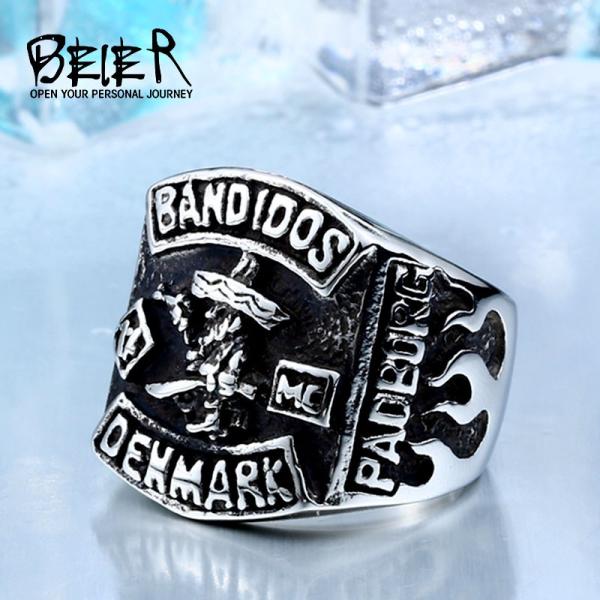 指輪 リング メンズ 男性 サージカル ステンレス 316L 創造的 高級 バンディドス デンマーク...