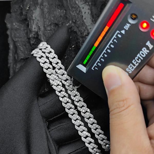 ネックレス ダイヤモンド キューバ シルバー チェーン リング メンズ VVS 全て モイサナイト ...