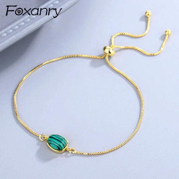 ブレスレット シルバー レディース カラー マラカイト 引く ガール クリエイティブ デザイン ミニ...