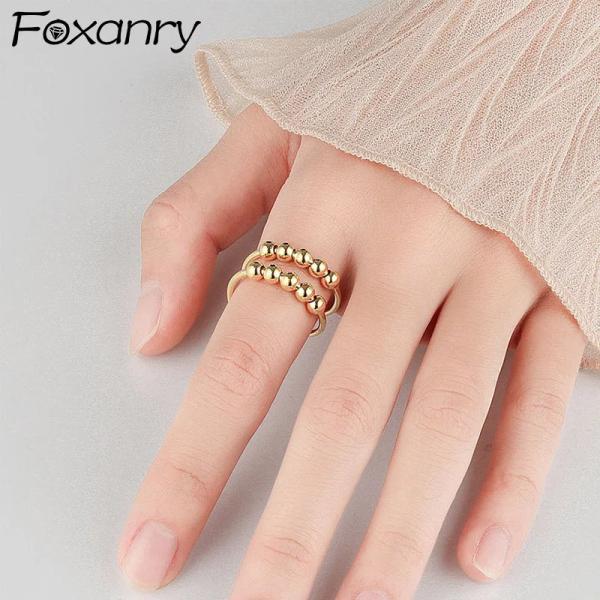 指輪 リング ポール カブ レディース ダブルレイヤー 回転可能 ボール カフ カップル ファッショ...