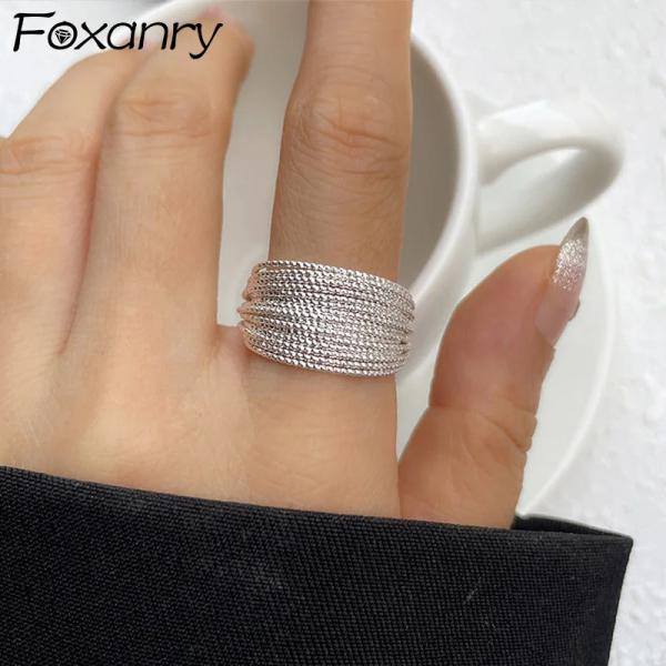 指輪 リング シルバー レディース カラー 多層 マルチレイヤー ライン カップル トレンド ミニマ...