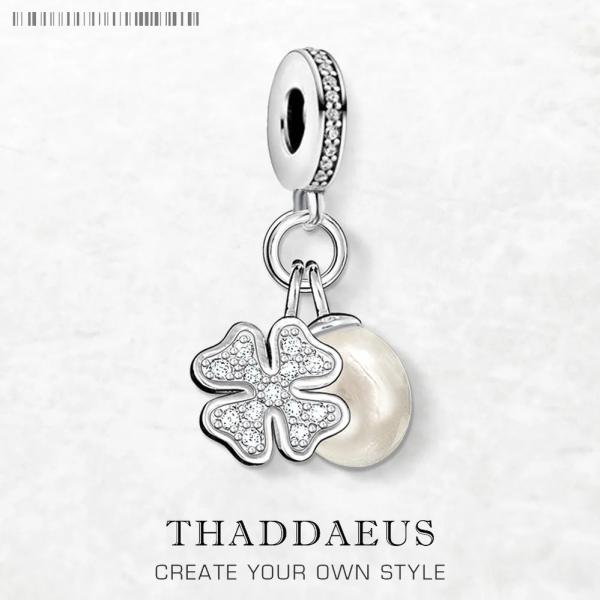 チャーム ペンダント  花 フラワー クローバー シルバー プラント パール リング 植物 レディー...