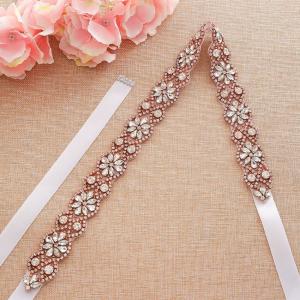 サッシュベルト クリスタル ハンドメイド 花 ...の詳細画像1