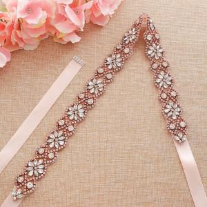 サッシュベルト クリスタル ハンドメイド 花 ...の詳細画像3