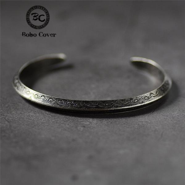バングル ブレスレット チタン メンズ ビンテージ アンティーク スチール バイキング vegvis...