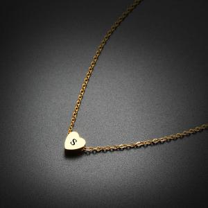 ネックレス ハート イニシャル ステンレス 小ぶり 名入れ 刻印 おしゃれ｜finejewelrys