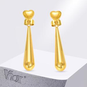 ピアス スイート ハート ロング Tear ドロップ ステンレス スチール ファイン ウォーター レディース 女性 エレガント ジュエリー ジルコン