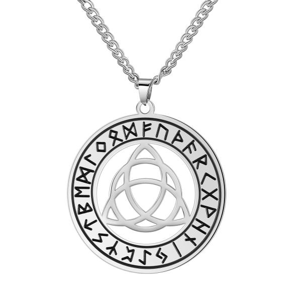 ペンダント ネックレス ハイキング ステンレス リボン LOVE メンズ ノット 男性 ルーン トリ...