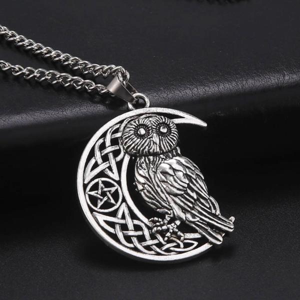 ペンダント ネックレス 動物 アニマル アイルランド ハイキング 星 スター フクロウ ハート 月 ...