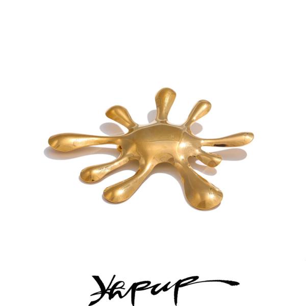 ブローチ  ステンレス メタル レディース メンズ スタイリッシュ ユニーク デザイン スチール 幾...