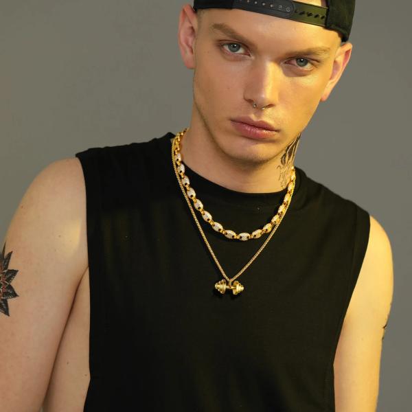 ネックレス メンズ ペンダント ゴールド ステンレス チェーン ドロップ 男性ネックレス ヒップ ホ...